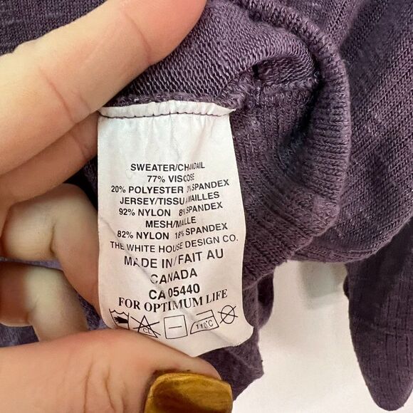 Sympli Purple Oversized Boxy Knit Cropped Half Sleeve Top - Picture 6 of 6